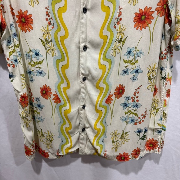 PacSun XL Retro Floral Button Shirt Hippie Pride Rave Festival Vacation Summer - Picture 3 of 12